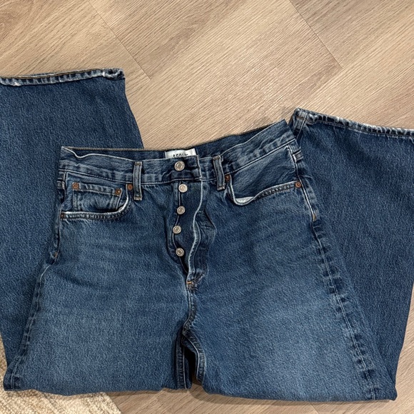 Agolde Dark Blue Baggy Jeans - Picture 1 of 2